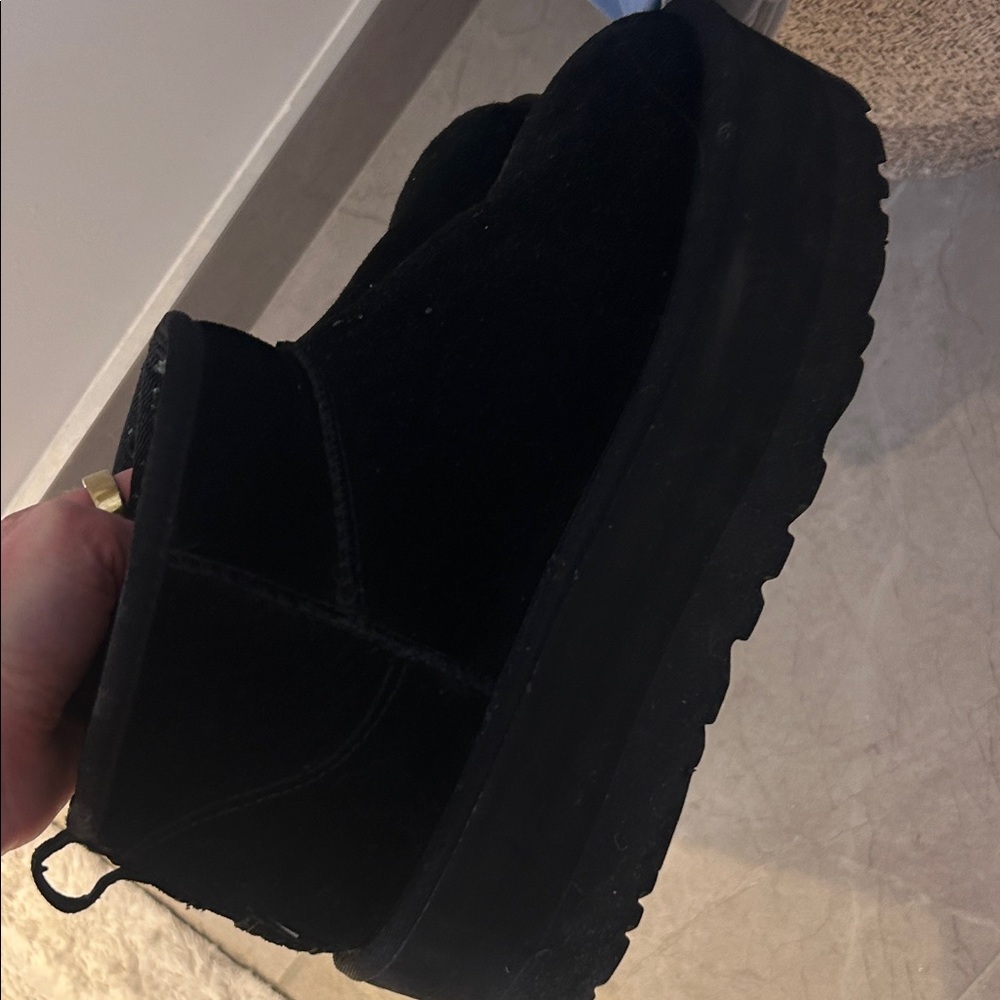 Black Suede Platform Ugg Boots - image 1